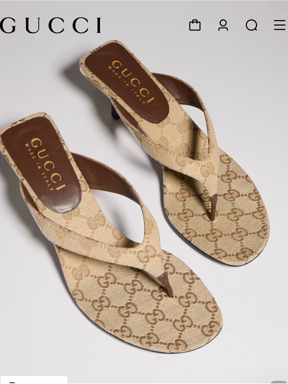 GG Canvas Thong Sandals